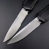Couteau de poche multifonctionnel de haute dureté pour l'extérieur, semi-dentelé, pour la chasse et le camping, qualité industrielle, acier 440C, alliage de zinc