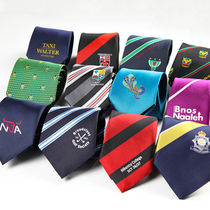 <span class=keywords><strong>Cravate</strong></span> personnalisée formelle à rayures pour homme, faite à la main en microfibre jacquard, logo et lettres personnalisables - Product Image 1