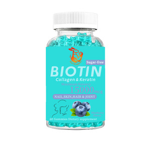 Gummies de biotine à marque privée avec supplément multivitaminé et minéral pour l'éclaircissement de la peau et la renforcement des cheveux et des ongles - Product Image 1