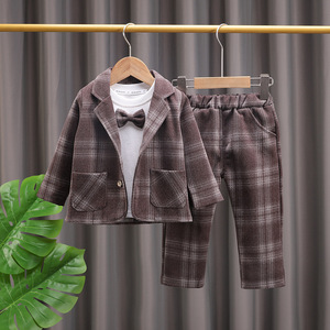 Nuovo Completo Autunnale per Ragazzi, Elegante Abito con Blazer, <span class=keywords><strong>Set</strong></span> di 3 Pezzi alla Moda per Feste, Costume da Gentiluomo per Bambini per Eventi - Product Image 2