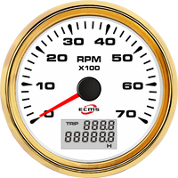 Tachometer RPM Mesin Kapal 85mm dengan Pengukur Jam LED 0-7000 RPM 12V/24V dengan Lampu Latar