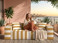 Canapé modulaire d'extérieur Modhomi, design moderne et simple, tissu imperméable résistant aux intempéries, en forme de L, pour patio et jardin