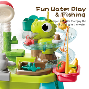 <span class=keywords><strong>YA</strong></span> XIN Jouet d'été pour enfants : Parc aquatique dinosaure en plastique avec robinet rotatif électrique et jouet de pêche pour la vaisselle - Product Image 4
