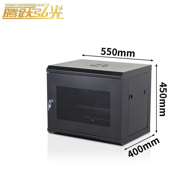 Customizable 9U 550*450*400mm Metal Mesh Door Data Center Distribution Enclosure Wall-mounted Network Server Rack Cabinet