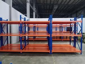 מדפי אחסון מתכווננים לעומס קל 100 ק\\\"ג, מדפי אחסון ארוכים למחסן/מוסך, 4 שכבות, יחידת מדפים ממתכת - Product Image 5