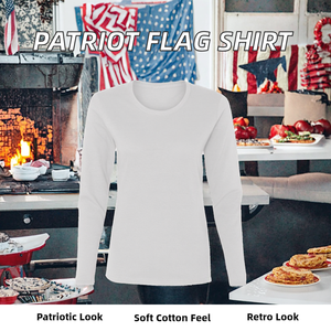 T-Shirt Vintage da Uomo in Poliestere <span class=keywords><strong>e</strong></span> Cotone, Vestibilità Comoda, con Bandiera Americana <span class=keywords><strong>Rossa</strong></span>, Bianca <span class=keywords><strong>e</strong></span> <span class=keywords><strong>Blu</strong></span>, Tema Libertà, Famiglia, Patriotismo - Product Image 1