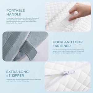 Almohada de Soporte en Forma de Cuña Multifuncional de Espuma Viscoelástica, 3 Piezas, para Camas, Cuerpo, Espalda, Piernas, Rodillas, Cuello, Alivio del Dolor al Dormir - Product Image 4