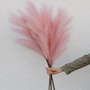 Soffice pampa in erba Reed disposizione decorativa grande pennacchio fiori secchi naturali Boho stile natale negozio di nozze decorativo - Product Image 3