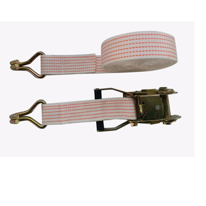 Arnés de cuerpo completo 3 toneladas 10 metros naranja Cargo Amarre Trinquete Amarre Correa con doble gancho en J Precio de fábrica al por mayor - Product Image 3