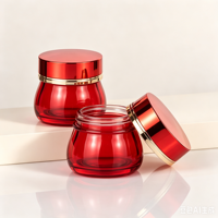 Pots en verre rouge de luxe 100g pour crème capillaire, beurre corporel, sel de bain, crème visage, emballage cosmétique
