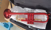 Brass Instrument Trumpet in B Flat Brass Tube Color Gold Keys for Beginners to Practice Professional Trumpet Playing