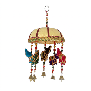 New 2024 Cotton Fabric Spring Balcony Entryway Window Decorative Wall Hanging Elephant Wind <b>Chime</b> with <b>Bell</b> Beads at Low Rate - Product Image 1