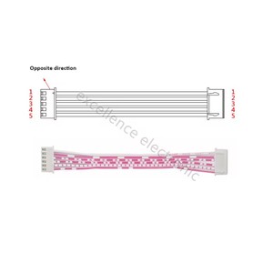 PH2.0 XH2.54 Cable de cinta flexible plano Cable de dirección opuesta de doble cabeza Rojo Blanco 10cm 20cm 30cm 2P 3P 4P 5P-10P 12P - Product Image 2