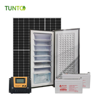 Congélateur solaire 198L, économie d'énergie, refroidissement 12V/220V, porte coulissante, fabrication de glace, panneau solaire, entraînement direct, usage commercial, classe énergétique