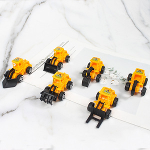 Miniature Construction Vehicles 6 Pieces Plastic Reusable Cake Decoration Birthday Party Supply - Product Image 1