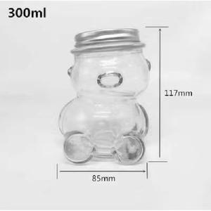 50ml 80ml 160ml En Gros Ours En Forme De Bouteille En Verre Miel Abeille Bonbons Sucre Chocolat Bocal En Verre Bouteille En Forme D'ours Avec Couvercle - Product Image 4