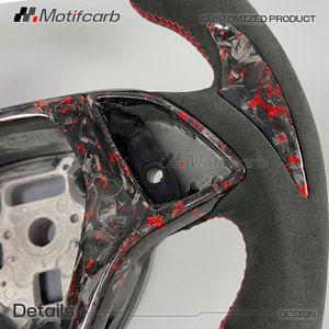 Volante de fibra de carbono forjado rojo LED personalizado para Corvette C7 Z06 ZR1 Stingray Z51 Coupe y Chevrolet Camaro 2013-2019 - Product Image 4