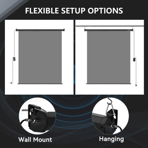 RAUBAY Motorized Pull Down Gray Screen Backdrop-78.7" x 86.6" Collapsible Wall-Mount Background Professional Content Production - Product Image 6