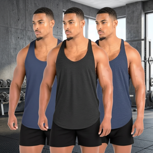 Mens Seamless <b>Running</b> <b>Singlet</b> Lightweight Polyester Sports Vest Breathable Marathon Workout Training Shirt Athletic Gym Wear - Product Image 2