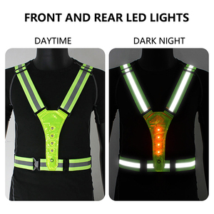 Y-Style Réglable Réfléchissant Vêtements De Sécurité Haute Visibilité Lumière <span class=keywords><strong>Clignotant</strong></span> LED Réfléchissant Bretelles Gilet pour Sports de Plein Air - Product Image 3
