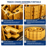 Train de roulement Assy pour CAT Bulldozer Track Link XLD6 D6D D6C D6H D6R D6B D6HLGP D6M D6N D7G D7E D7F D7R D7H