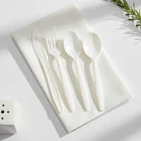 Ensemble de couverts jetables compostables certifiés EN13432 Green Day Europe Market en CPLA avec couteau, fourchette et cuillère pour les fêtes