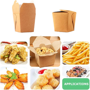 Boîte <span class=keywords><strong>à</strong></span> nouilles jetable haut de gamme en kraft imperméable avec couvercle, conteneur <span class=keywords><strong>à</strong></span> emporter anti-fuite, emballage personnalisé avec logo pour les restaurants de restauration rapide - Product Image 3