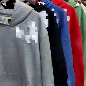 Sweat à capuche oversize en molleton 100 % coton de haute qualité 2025, couleur Denim Tea, avec impression 3D en relief, manches longues et col à capuche - Product Image 1