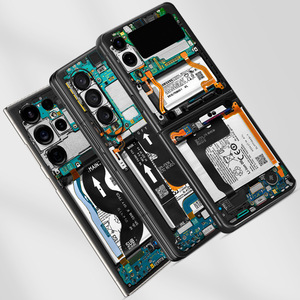 Funda para Teléfono Samsung Fold, TPU y PC, Resistente a Impactos, Diseño Mecánico Transparente, Protección para S23 S22 Z Flip5 Fold5 - Product Image 1