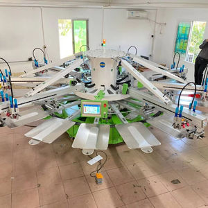 Équipement d'impression sérigraphique automatique pour <span class=keywords><strong>t</strong></span>-shirts, 8 couleurs, 18 stations, carrousel, machines sérigraphiques - Product Image 1