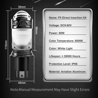 H4 LED Projecteur Lentille Phare Ampoules 9-60V 80W CANBUS Haute Puissance Auto Phare Haut Bas Faisceau 12V 24V Voiture LED Brouillard Ampoule