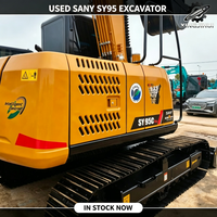 Excavatrice sur chenilles Sany SY95C de 9 tonnes, petite pelle hydraulique avec moteur Isuzu 4JG3X, excavatrice de construction chinoise d'occasion pour usage municipal