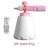 Pulvérisateur de mousse de voiture portable canon à mousse de neige à col large à dégagement rapide Compatible avec le pistolet de nettoyeur haute pression manuel