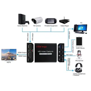 30% Off ASK China Manufacture Computer Side Black Color HDMI To USB 1080P 4K 60Hz USB 3.0 Mini HD Audio HDMI Video Capture Card