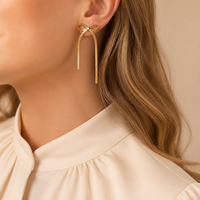 Boucles d'oreilles pendantes en acier inoxydable avec chaîne chevrons et pompon, longues franges pour femme, usage quotidien, vente en gros
