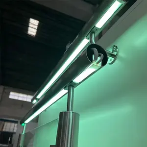 Raquete de vidro com luz led, perfil de alumínio em u, varanda para áreas externas, iluminar, sem moldura, baluster de vidro