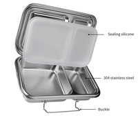Boîte à lunch bento Shangjie avec logo personnalisé, 2 compartiments, en acier inoxydable 304 18/8, pour enfants, avec récipient alimentaire