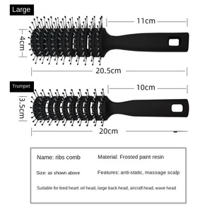 Verdickter Mattierter <span class=keywords><strong>Pop</strong></span>-Kamm für Haaröl mit Großer Rückseite, Antistatisch, Neun Reihen, Hohlbelüftet, Nylon-Hautmassage - Product Image 2
