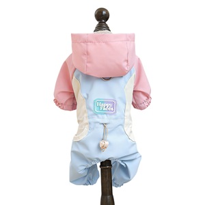 เสื้อแจ็คเก็ตสุนัขแฮปปี้เฟซสีชมพูสีฟ้าโพลีเอสเตอร์เสื้อกันลมโฟร์ซีซั่นส์สำหรับสุนัขขนาดกลางขนาดเล็ก - Product Image 5