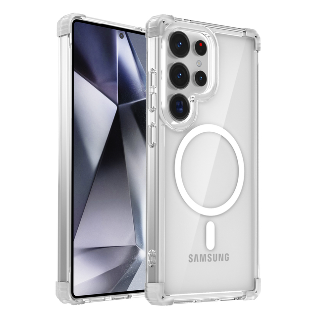 Shockproof Clear For Magnetic Case For Samsung S25 S26 S24 S23 S21 Ultra Plus S23 FE Note20 Four Corner Anti Fall TPU Soft Cover