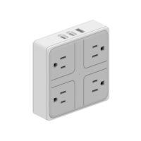Wentong OEM Servisi 100-240V Evrensel Kare Güç Adaptörü 4 AC Priz 2 USB Type-C Girişi 20W Hızlı Şarj Saf Bakır Ev Tipi