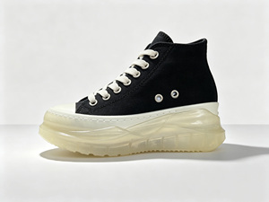 Black <b>Canvas</b> Versatile Sneakers Transparent Combined Sole Trendy Footwear - Product Image 1