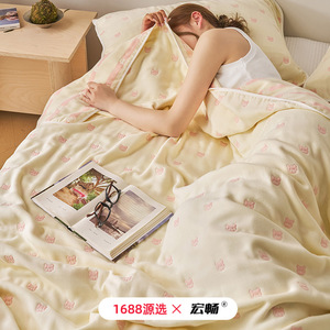 [Brand] Pure Cotton Eight Layer Gauze Air Conditioning Towel Blanket 3.1-4 Jin Breathable Spring Autumn Baby Bedding - Product Image 1