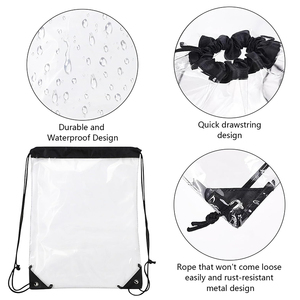 Wholesale Custom Logo Size Clear Drawstring <b>Bags</b> for Stadium Colleges Sport Event Waterproof Transparent PVC Drawstring Backpack - Product Image 3