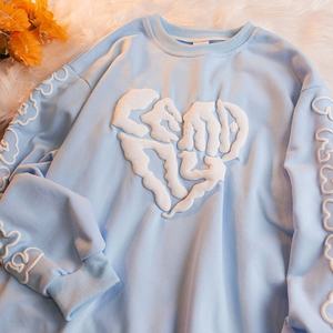 Sweat-shirt à capuche en mousse japonaise personnalisé, sweat-shirt en molleton français, sweat-shirt de haute qualité avec impression 3D en relief - Product Image 1