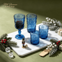 SNW Verres Vintage Originaux en Verre Couleur Unie à Motif Soldat Casse-Noisette en Relief, Gobelets Highball et Verres à Pied pour Fêtes de Noël et Bars