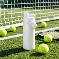 Bouteille d'eau sport isotherme 18 oz avec logo personnalisé, couvercle anti-fuite et poignée de transport pour la randonnée et les activités de plein air