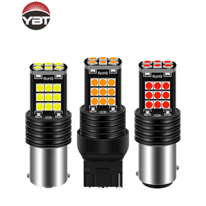 หลอดไฟ LED Canbus รุ่น 1156 BA15S W21W 3030 24SMD สีเหลือง สำหรับไฟถอย ไฟเลี้ยว และไฟเบรก 12-24V สำหรับยานพาหนะ - Product Image 1