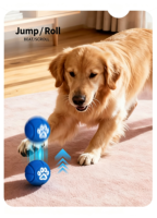 Balle intelligente pour chien, jouet pour chien en TPU souple, résistant aux morsures, interactive, lumineuse, roulante, électrique, pour extérieur