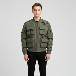 เสื้อแจ็คเก็ตวาร์ซิตี้กันลมสำหรับผู้ชาย |   เสื้อโค้ทฤดูหนาวน้ำหนักเบาและระบายอากาศได้ดีพร้อมกระเป๋าหลายช่อง |   คอตั้ง ซิปด้านหน้า สไตล์ลำลอง - Product Image 2